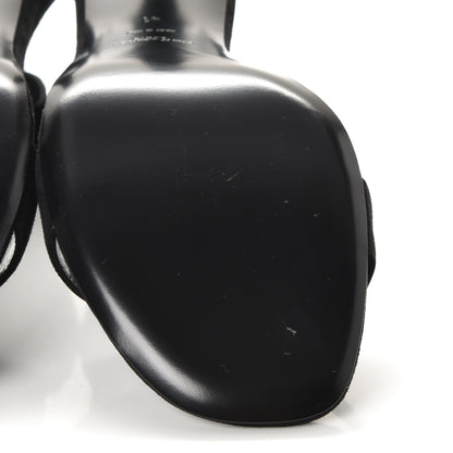 Saint Laurent Suede Grace 80 Ankle Strap Sandal 41 Black 8 of 11