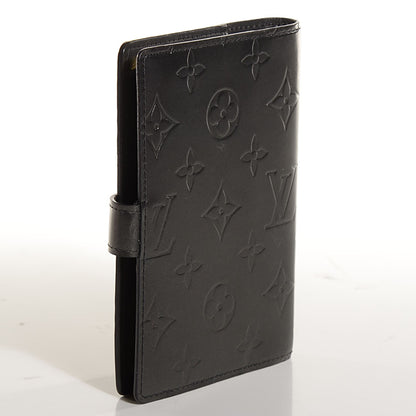 Louis Vuitton Mat Monogram Small Ring Agenda Cover Black 3 of 7