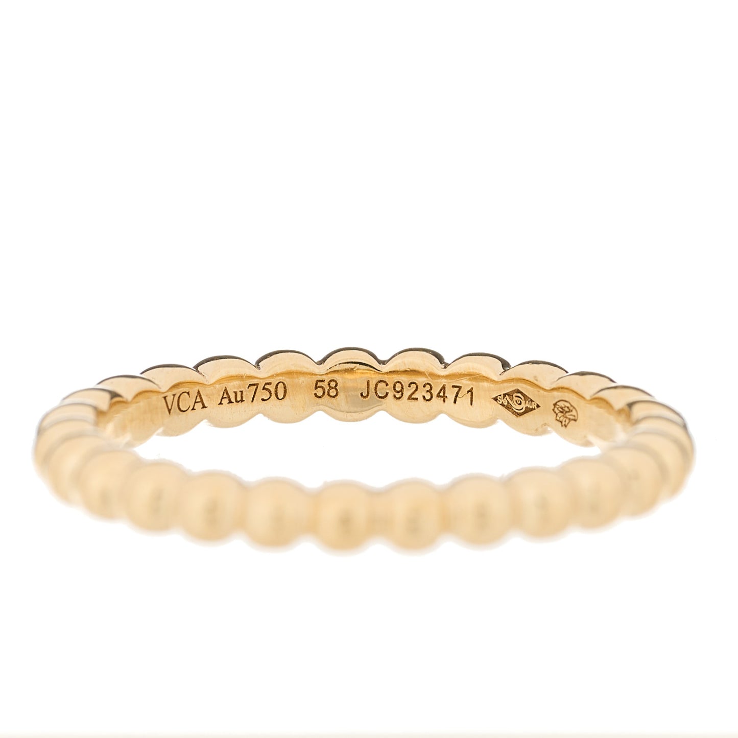 18K Yellow Gold Medium Perlee Ring 58 8.25