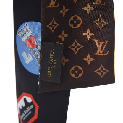 Louis Vuitton Silk Monogram World Tour Stickers Bandeau Black 3 of 3