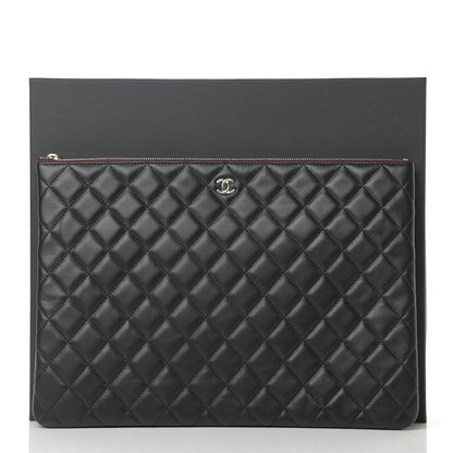 Chanel Lambskin Quilted Large Cosmetic Case Black 8 of 8