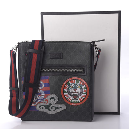Gucci GG Supreme Monogram Night Courrier Flat Messenger Bag Black Multicolor 10 of 10