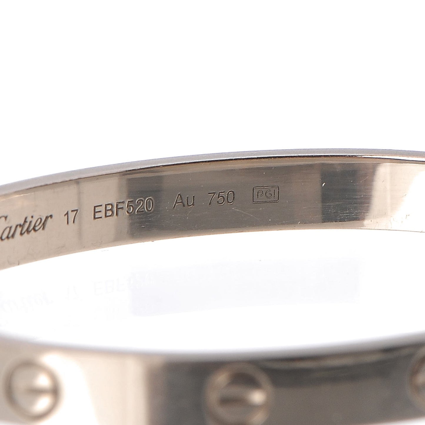 18K White Gold LOVE Bracelet 17