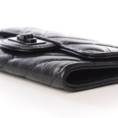 Chanel Aged Calfskin Chevron Quilted Reissue Card Holder Wallet So Black 6 of 10