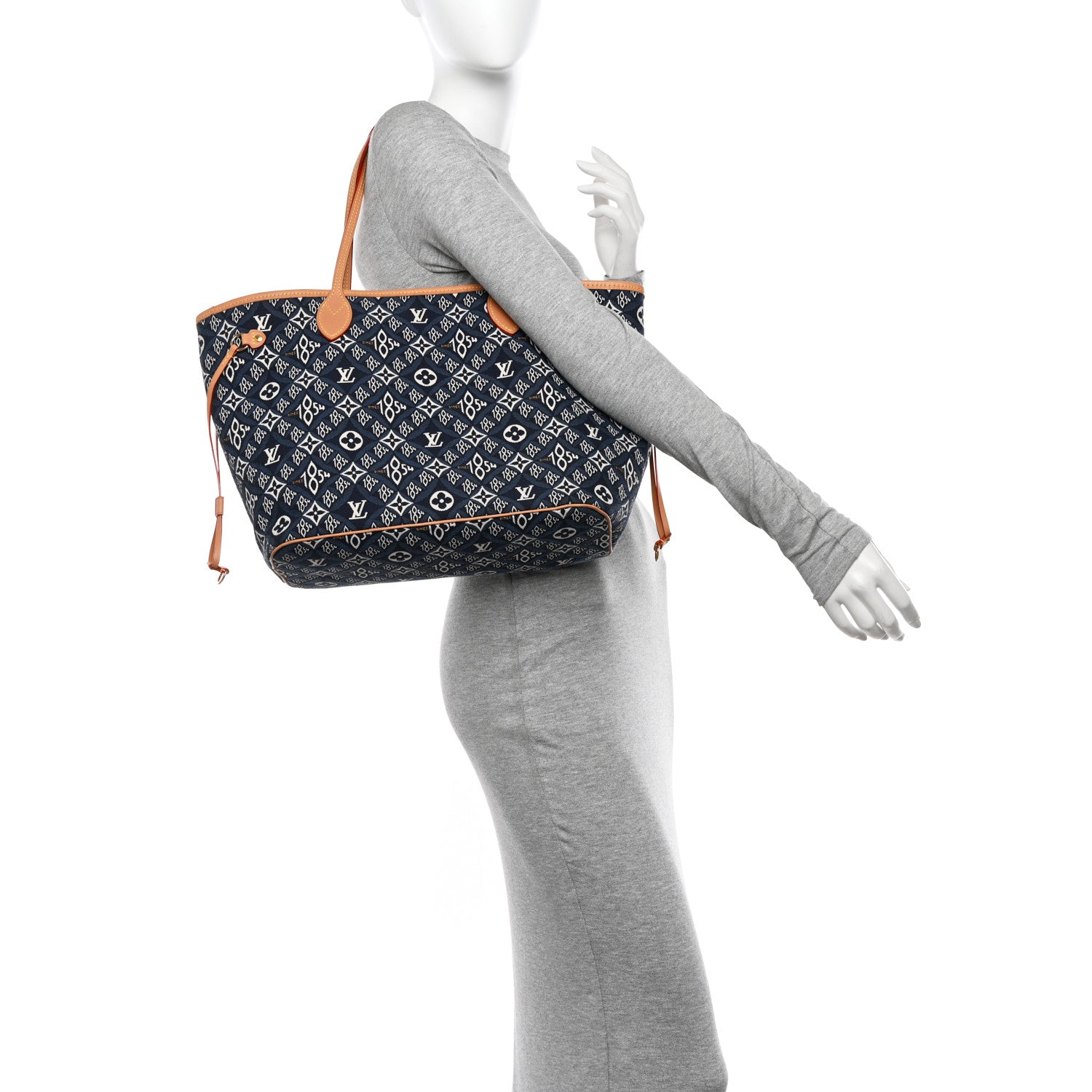 Louis Vuitton Jacquard Since 1854 Neverfull MM Blue 2 of 10