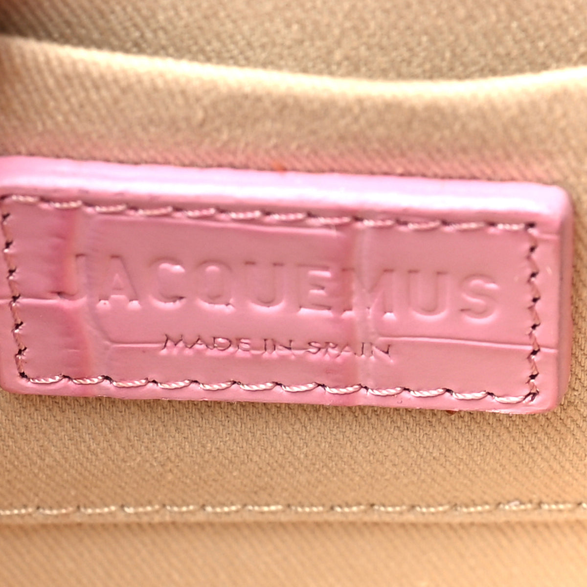 Calfskin Crocodile Embossed Le Sac Rond Pink