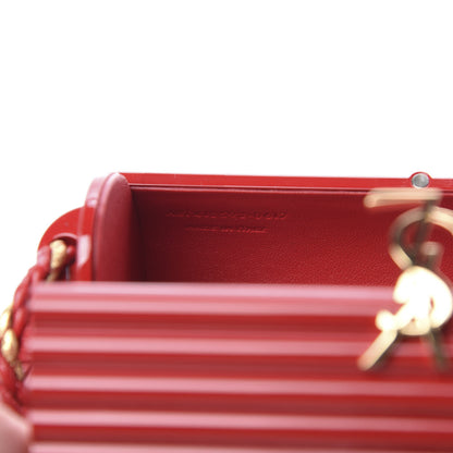 Saint Laurent Ribbed Plexiglass Lambskin Fringe Monogram Opium Box Bag Red 7 of 10