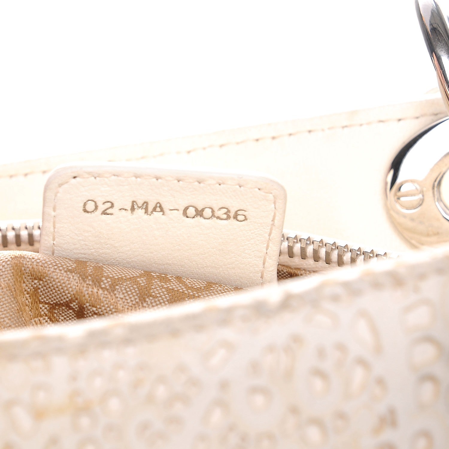 Christian Dior Laced Calfskin Medium Lady Dior Off White 11 of 12