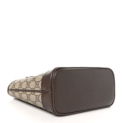 Gucci GG Supreme Monogram Textured Dollar Calfskin Mini Ophidia Shoulder Tote Bag Beige Ebony New Acero 3 of 10