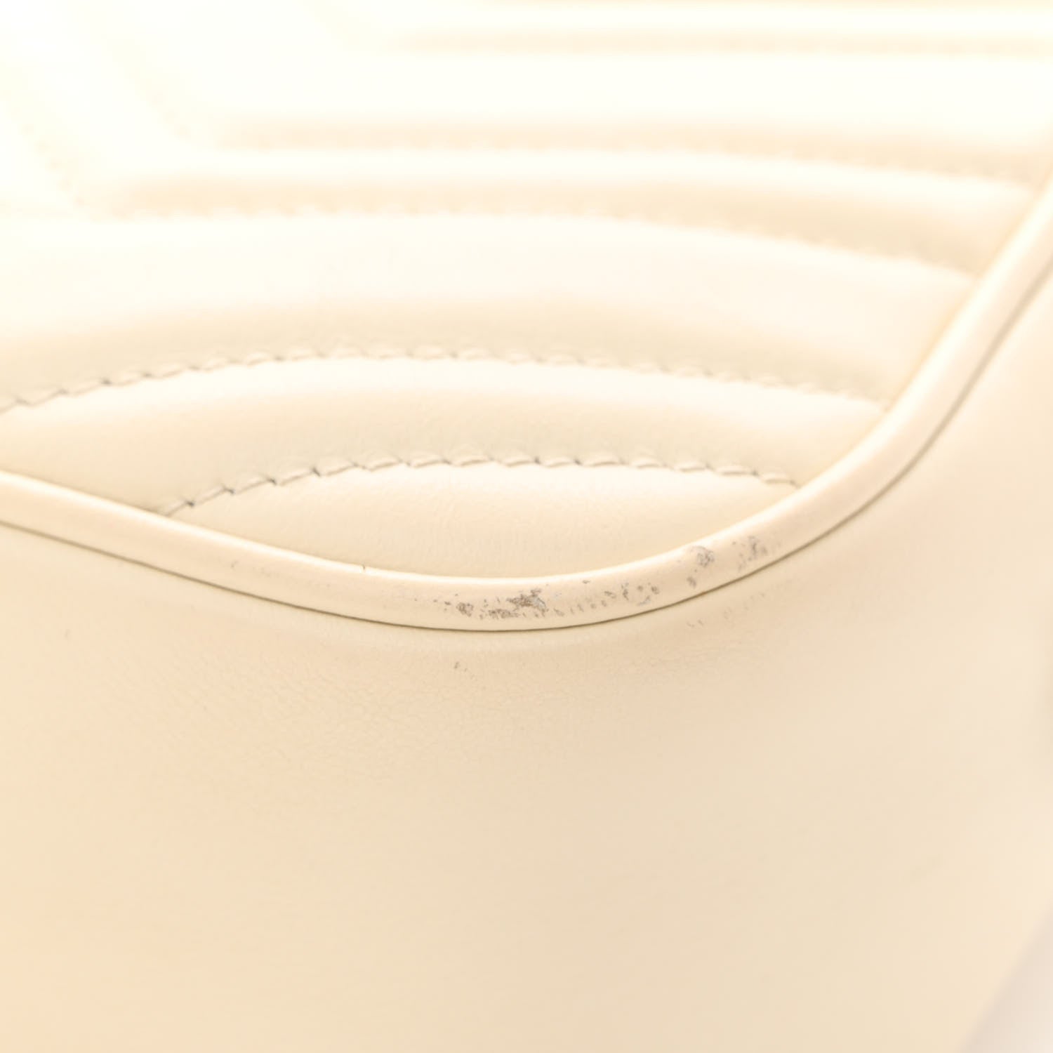 Gucci Calfskin Matelasse Small GG Marmont Chain Shoulder Bag White 11 of 13