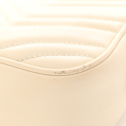 Gucci Calfskin Matelasse Small GG Marmont Chain Shoulder Bag White 11 of 13
