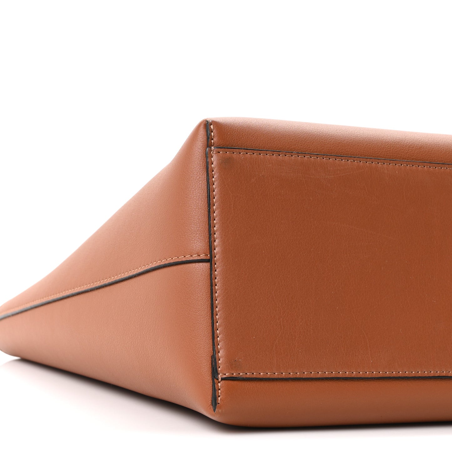 Smooth Calfskin Small Anagram Tote Tan