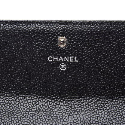 Chanel Caviar Quilted Large Gusset Flap Wallet Black 5 of 9