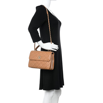Chanel Lambskin Quilted Small Trendy CC Flap Dual Handle Bag Camel 2 of 11