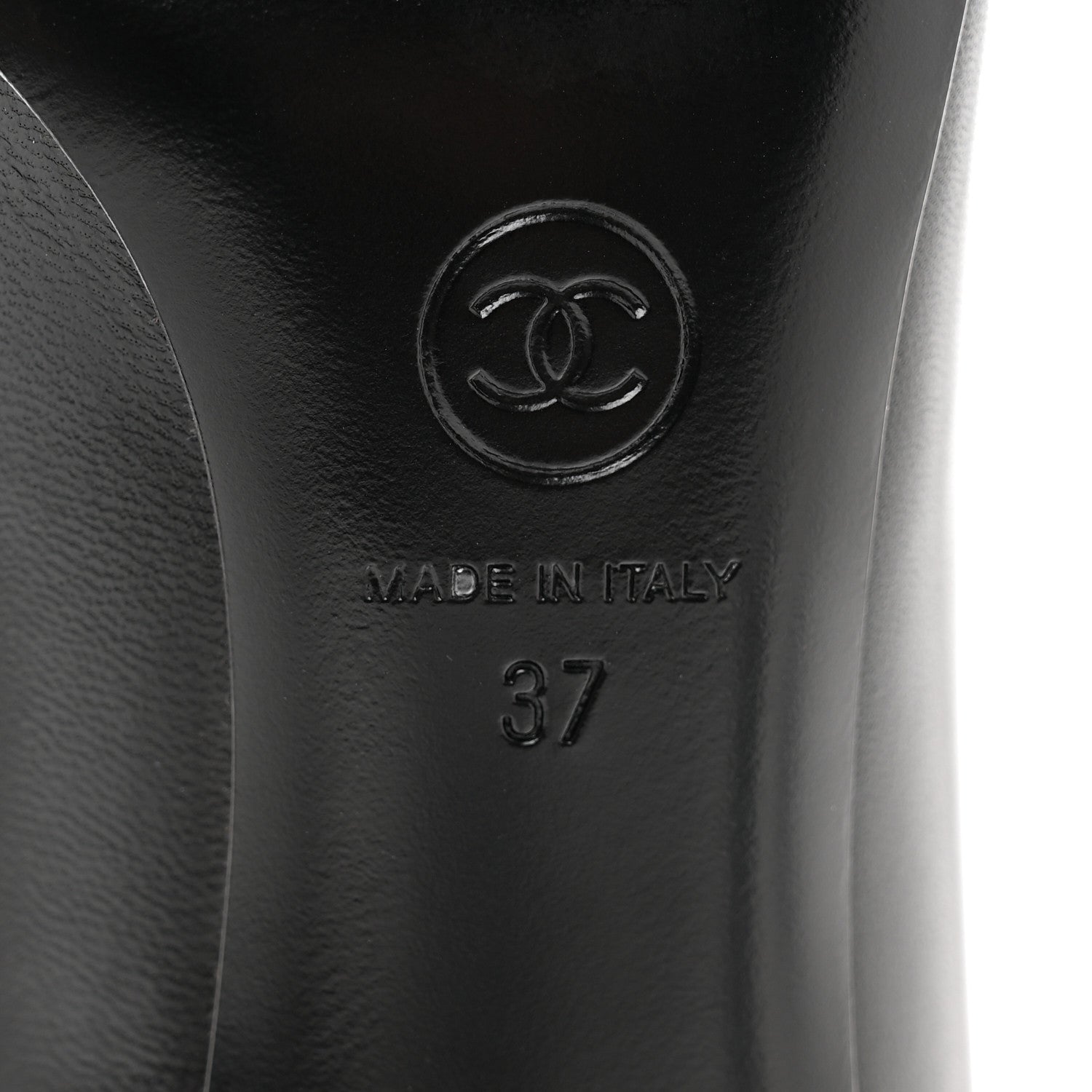 Chanel Grosgrain Cap Toe CC Pearl Pumps 37 Black 6 of 8