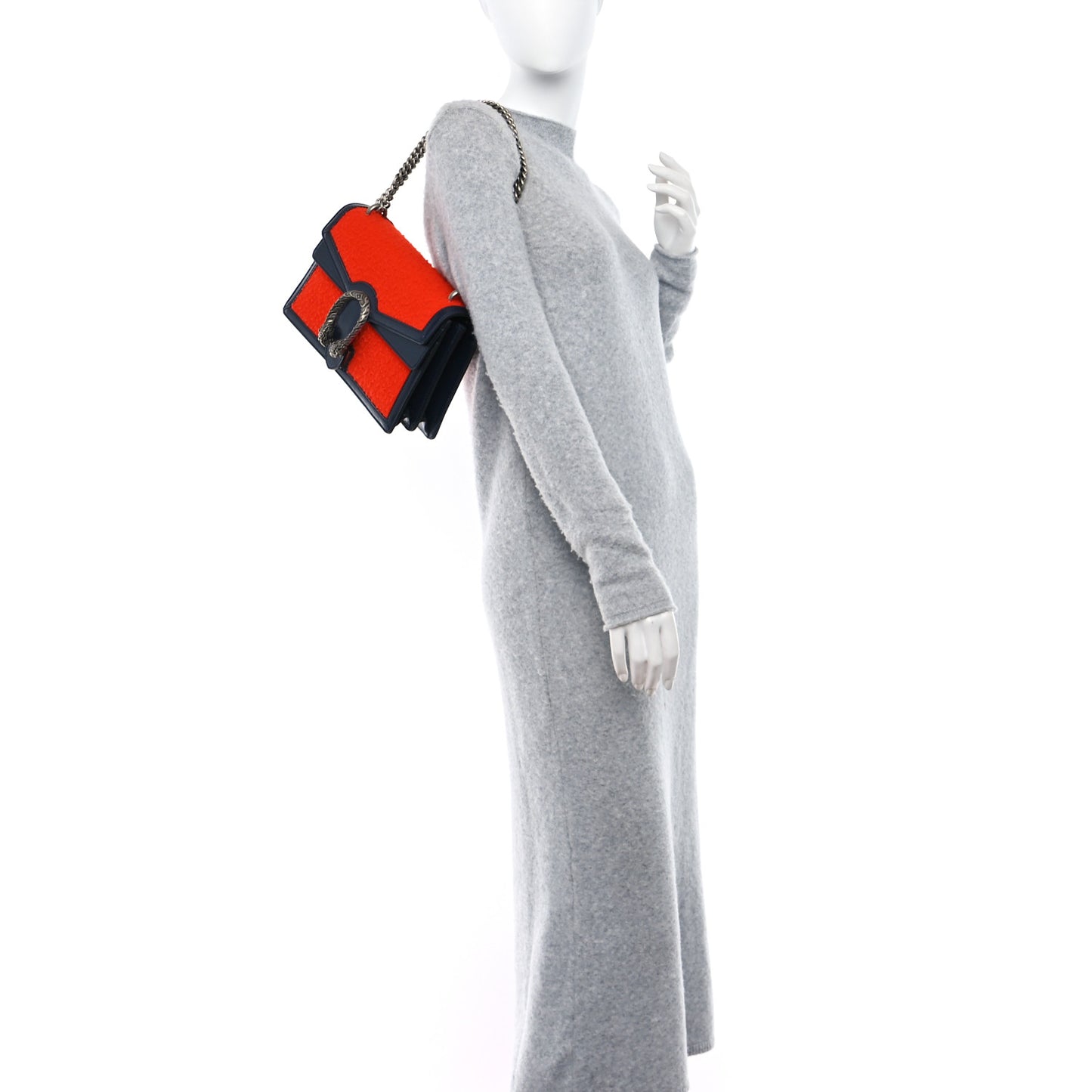 Casy Wool Azalea Calfskin Dionysus Shoulder Bag Bitter Blue