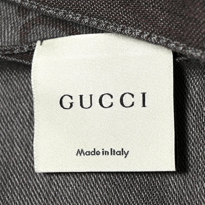 Gucci Wool Silk GG Monogram GGNat Scarf Anthracite 4 of 4