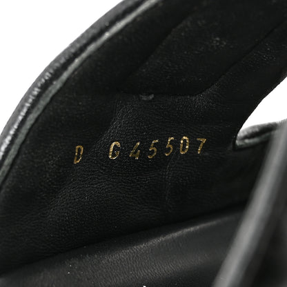 Chanel Lambskin Quilted Velcro Dad Chain CC Slide Sandals 36 Black 9 of 10