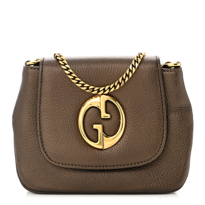Gucci Pebbled Calfskin Small 1973 Chain Shoulder Bag Gold 1 of 12