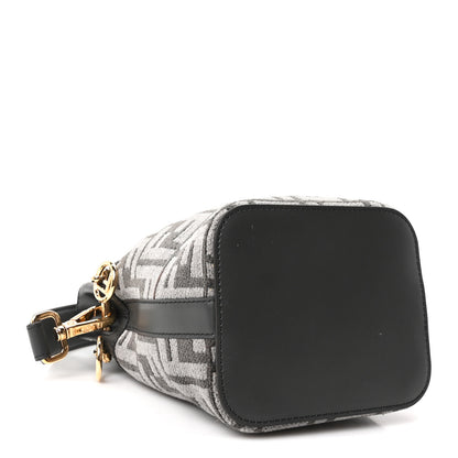 Fendi Chenille Vitello King FF Mini Mon Tresor Bucket Bag Antracite Asfalto 4 of 11