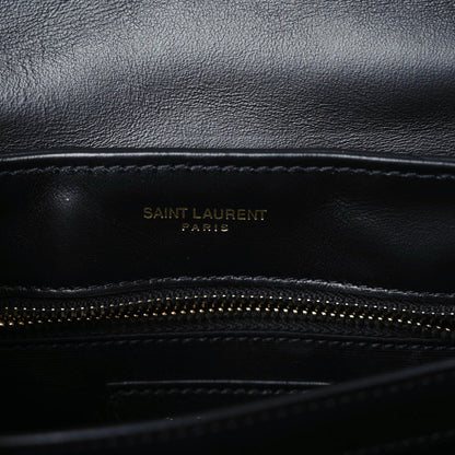Saint Laurent Calfskin Y Quilted Monogram Toy Loulou Crossbody Bag Black 6 of 9