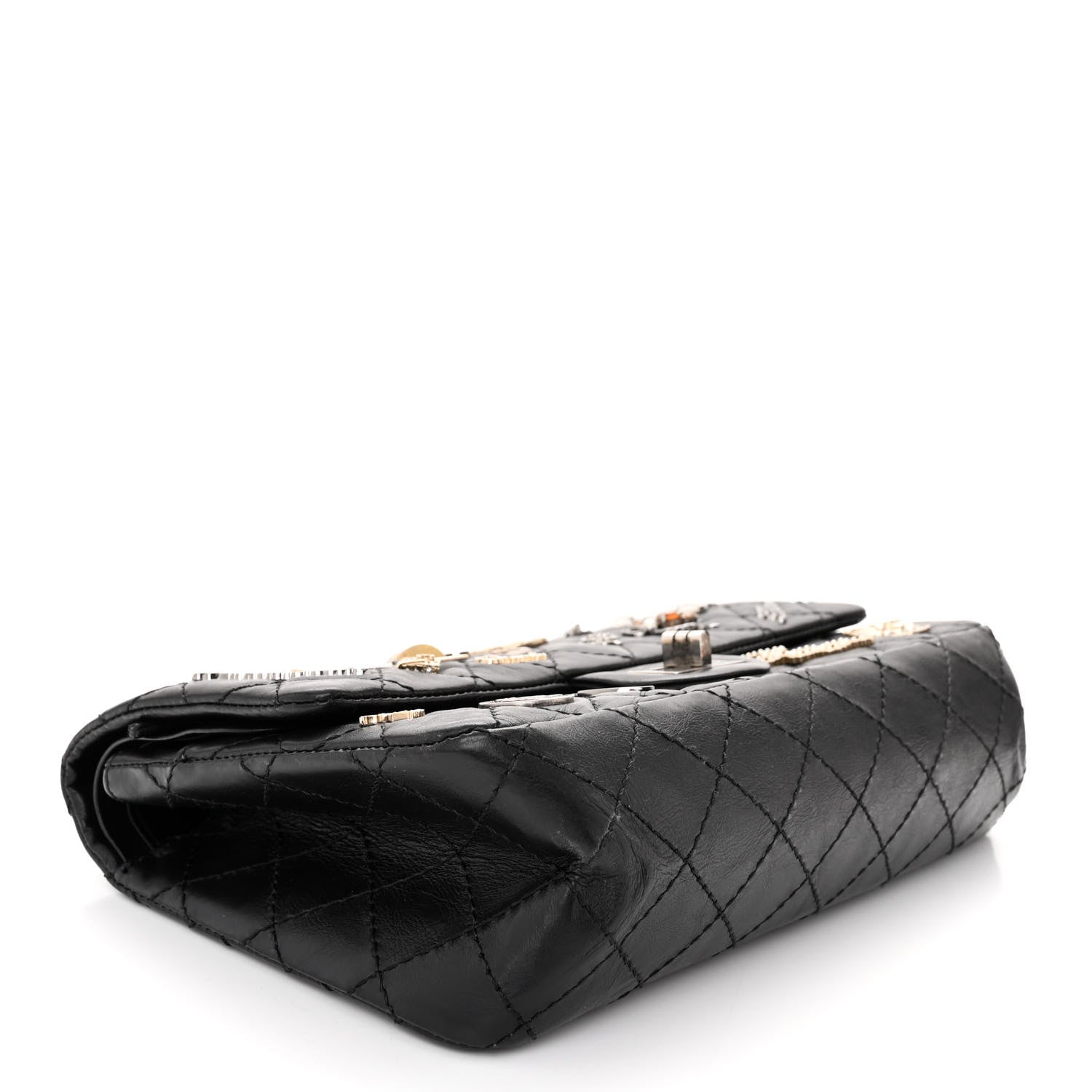 Chanel Aged Calfskin Lucky Charms 2.55 Reissue 225 Flap Black 3 of 11