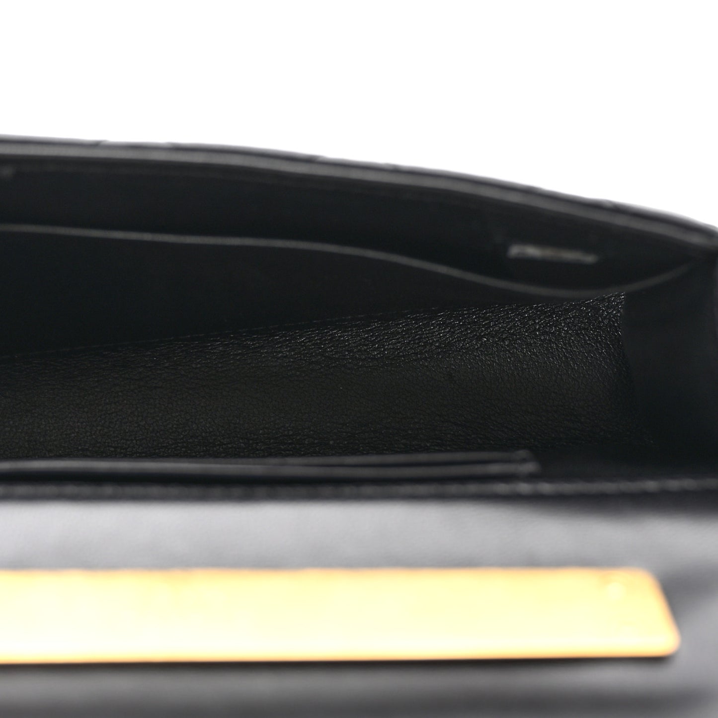 Lambskin Enamel Quilted Top Handle Flap Phone Holder With Chain Black