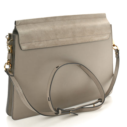 Chloe Calfskin Suede Medium Faye Shoulder Bag Motty Grey 2 of 10
