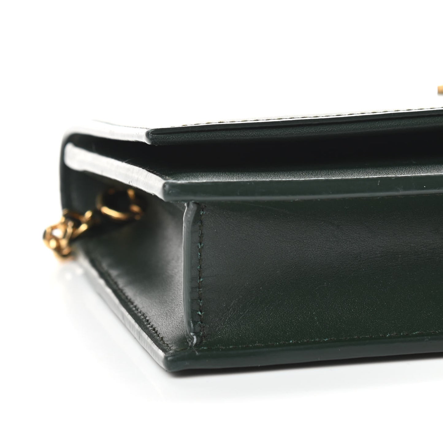 Smooth Calfskin Classic Monogram Kate Tassel Chain Wallet Dark Leaf