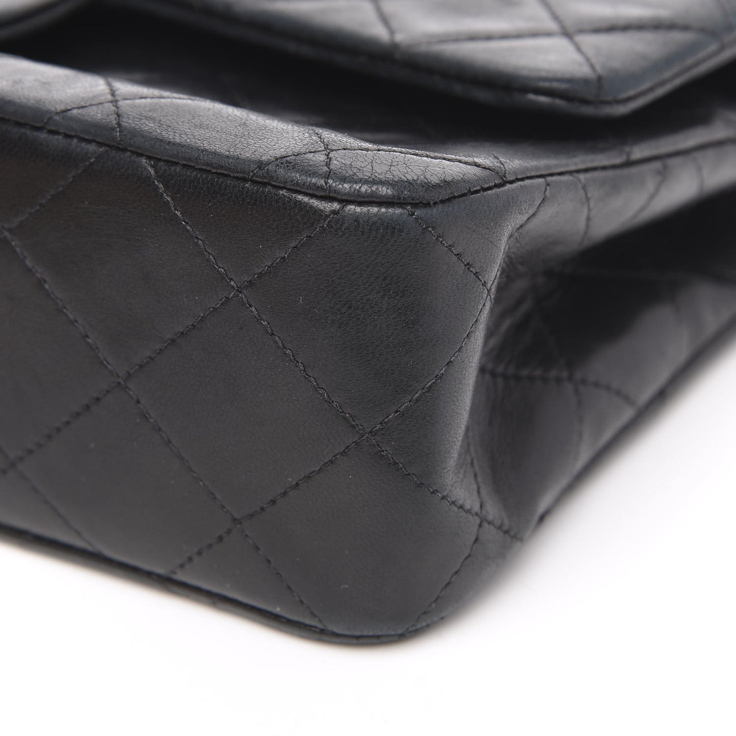 Lambskin Quilted Small Double Flap Black