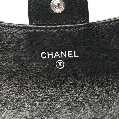 Chanel Lambskin Quilted Flap Card Holder Wallet Black 7 of 18