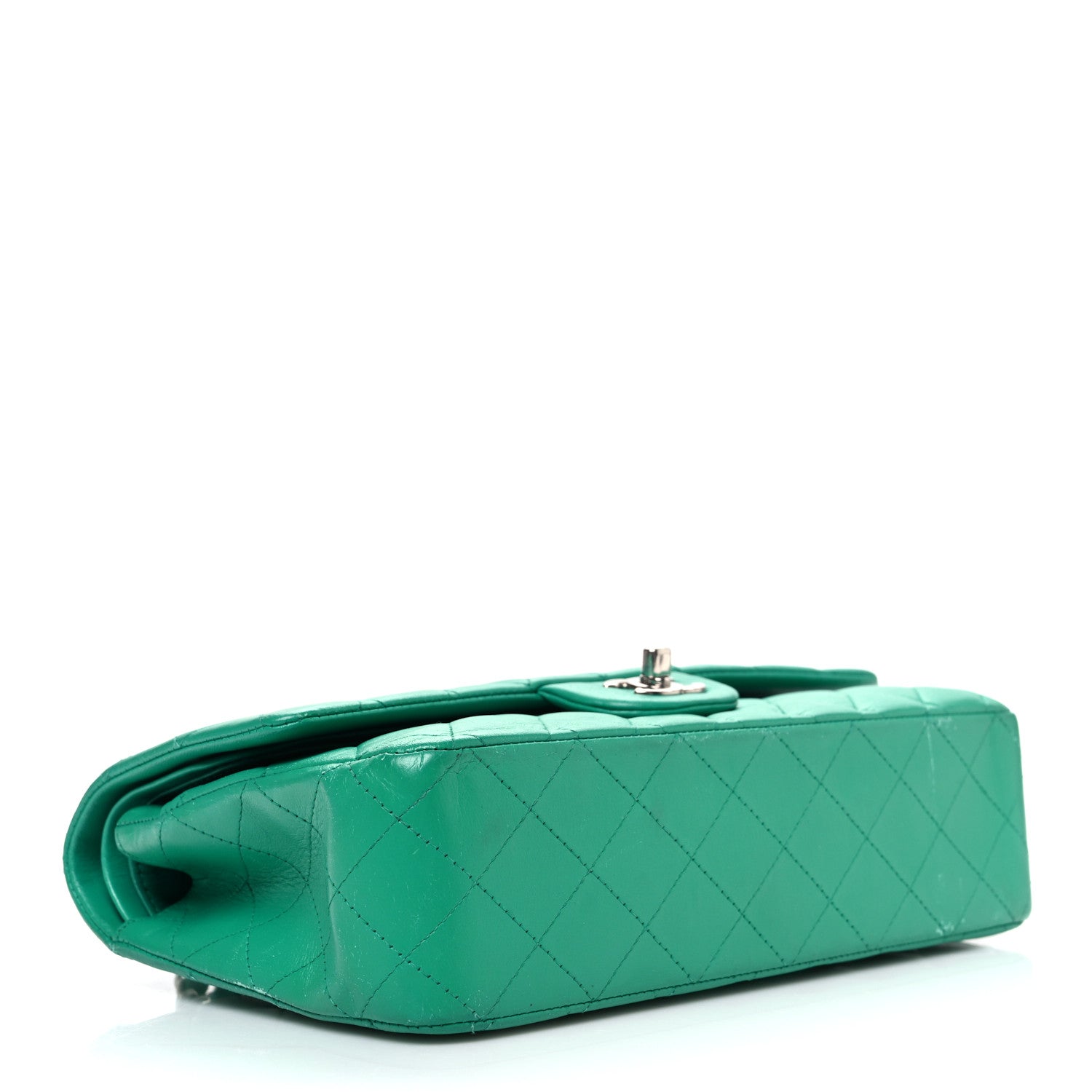 Chanel Lambskin Quilted Medium Double Flap Green 4 of 13