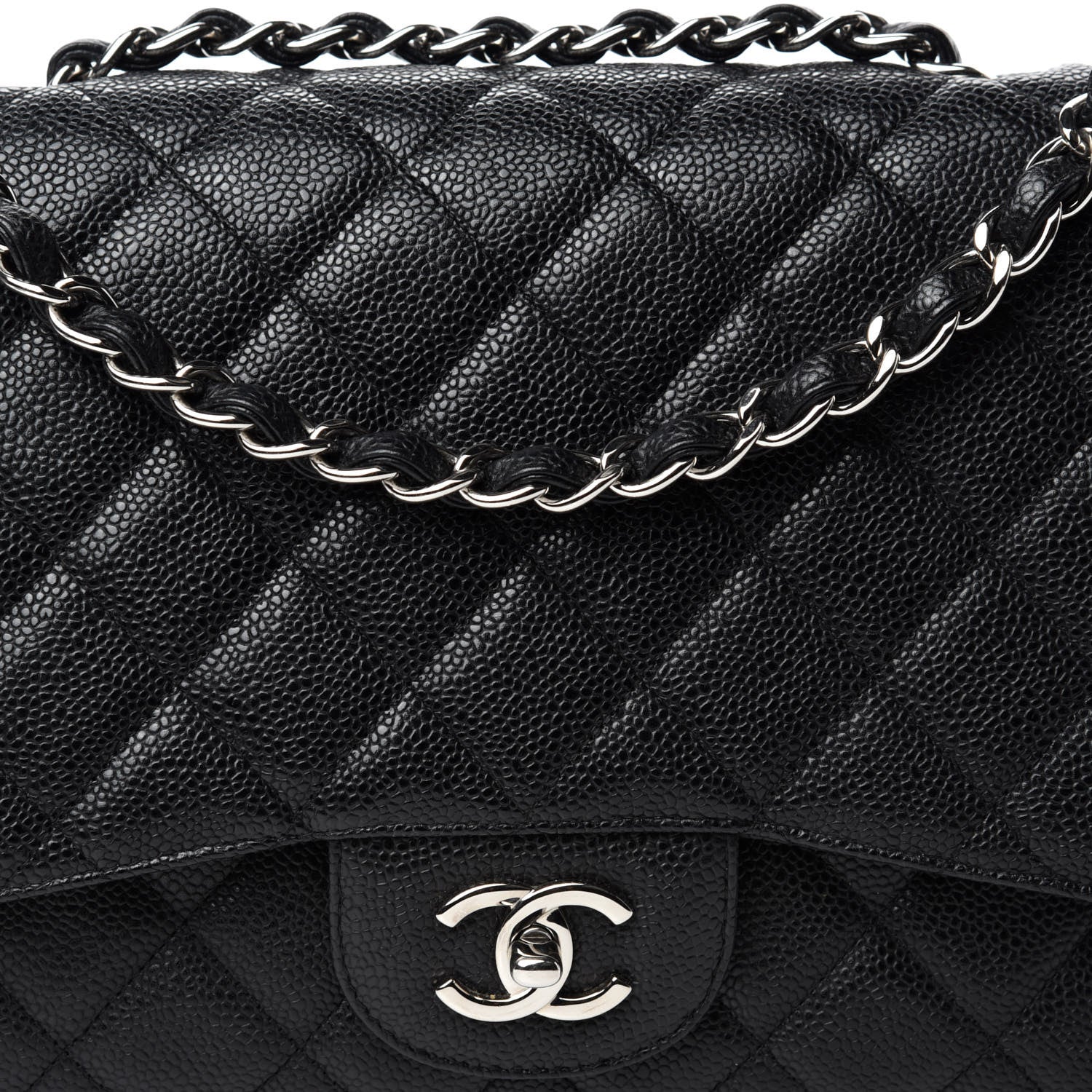 Chanel Caviar Quilted Jumbo Single Flap Black 10 of 10