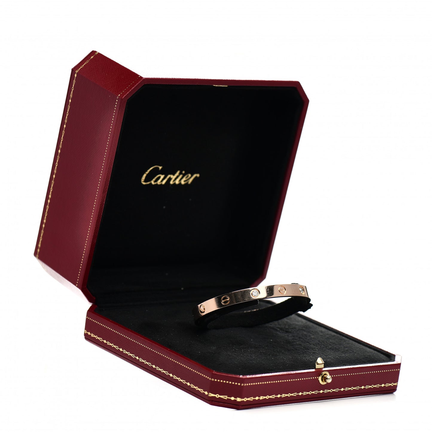 18K Pink Gold 4 Diamond LOVE Bracelet 17