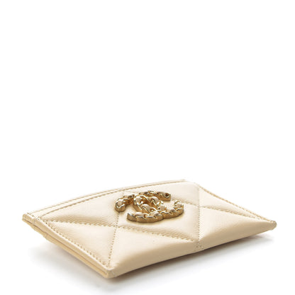 Chanel Goatskin Quilted 19 Card Holder Beige 4 of 9