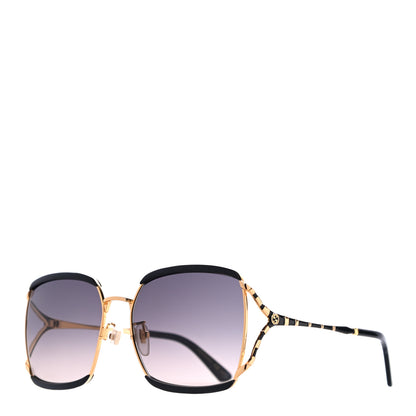 Gucci Metal Square Frame GG0593SK Sunglasses Gold Black 1 of 7
