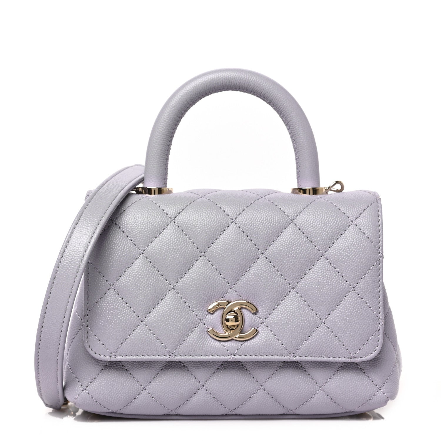 Chanel Caviar Quilted Extra Mini Coco Handle Flap Light Purple 1 of 17