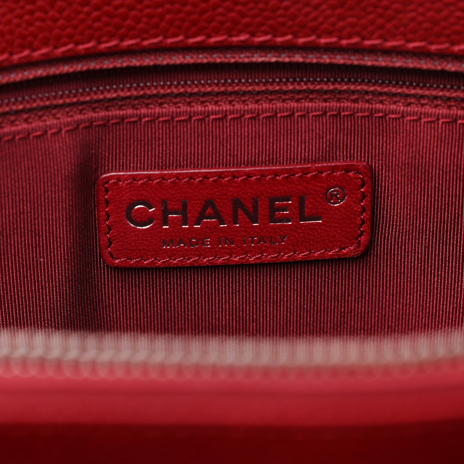 Chanel Caviar Quilted Grand Shopping Tote GST Red 7 of 13