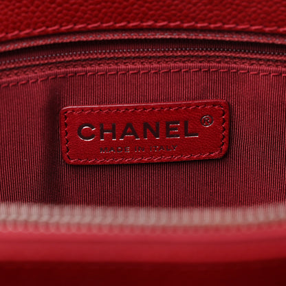 Chanel Caviar Quilted Grand Shopping Tote GST Red 7 of 13