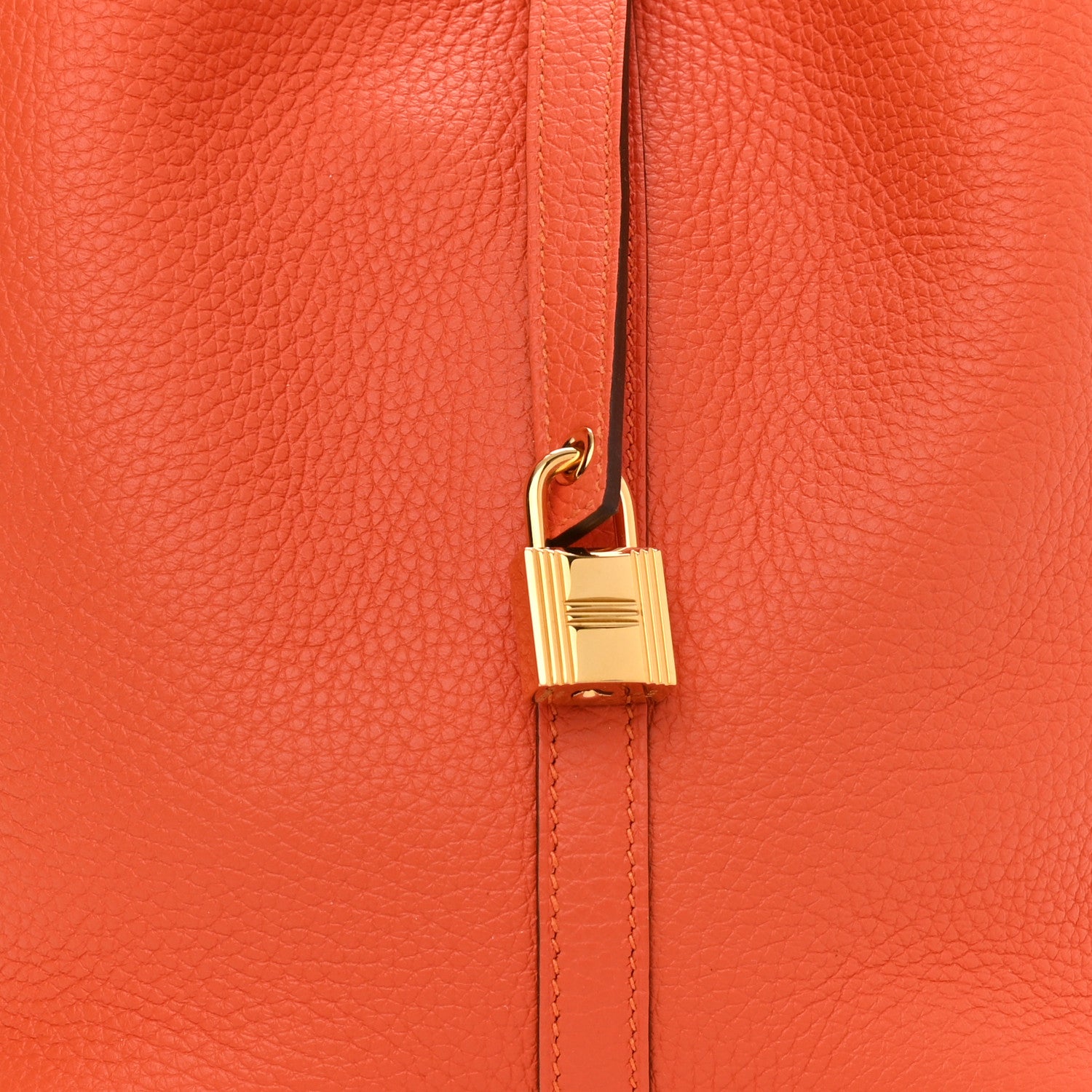 Hermes Taurillon Clemence Picotin Lock 22 MM Orange 8 of 10