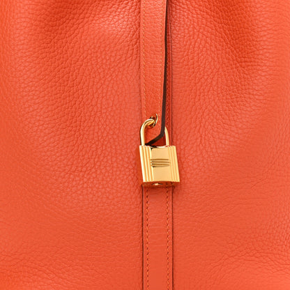 Hermes Taurillon Clemence Picotin Lock 22 MM Orange 8 of 10