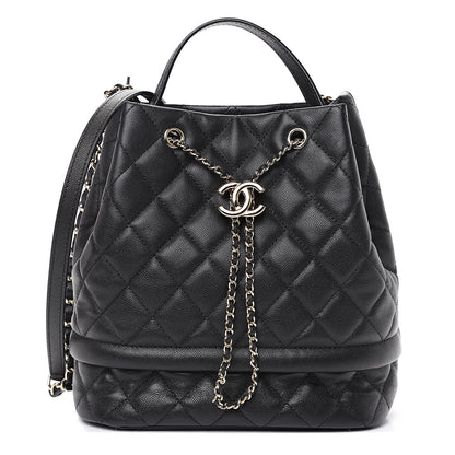 Chanel Caviar Quilted Large Rolled Up Bucket Drawstring Bag Black 1 of 9