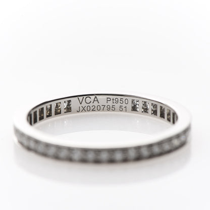 Van Cleef & Arpels Platinum Diamond 2.1mm Romance Wedding Band Ring 51 5.75 3 of 4