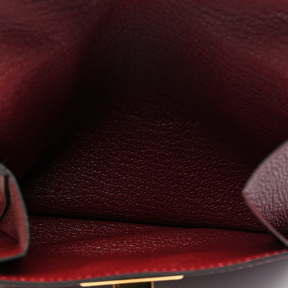 Hermes Chevre Mysore Kelly Pocket Compact Wallet Rouge H 3 of 6
