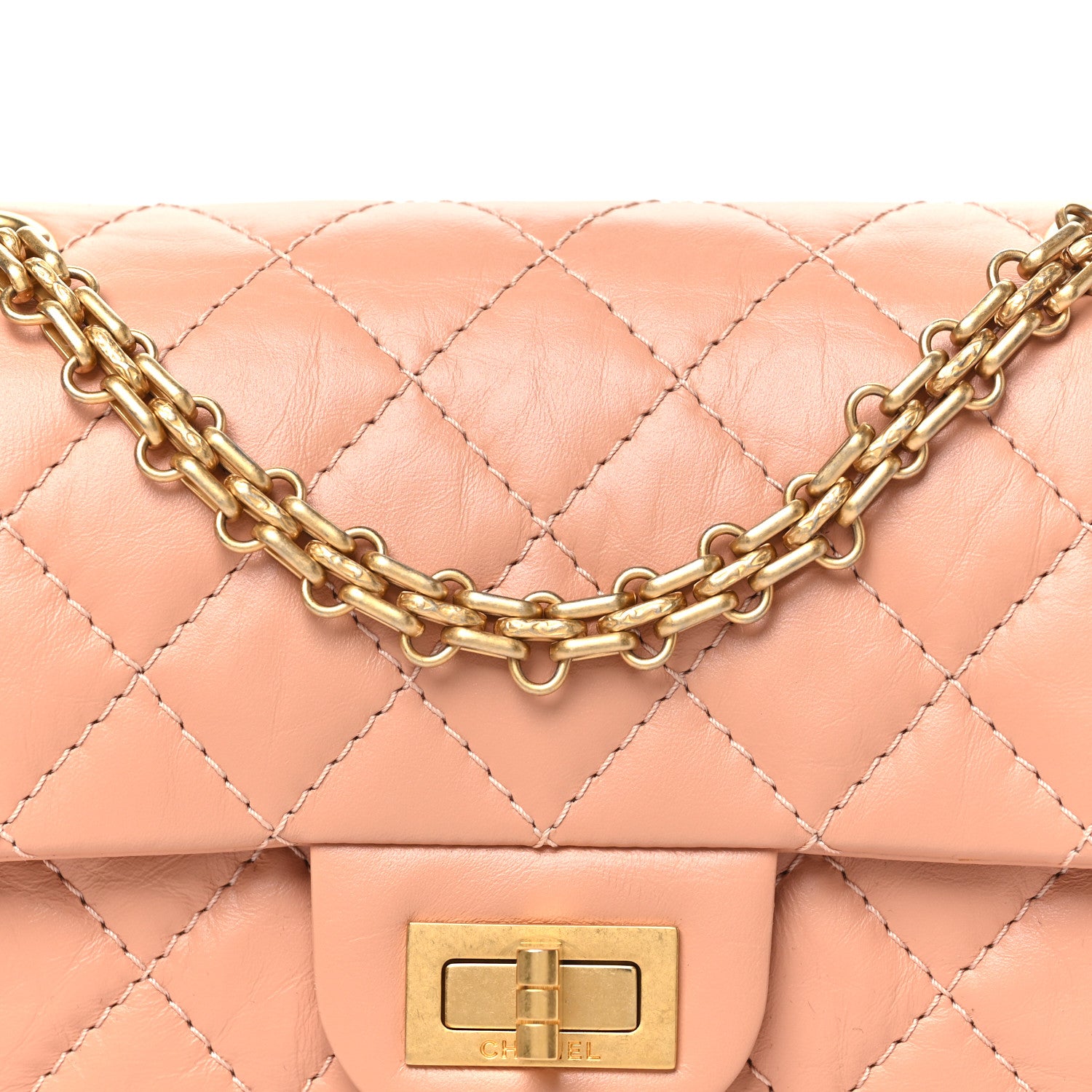 Chanel Aged Calfskin Quilted 2.55 Reissue Mini Flap Beige 8 of 10