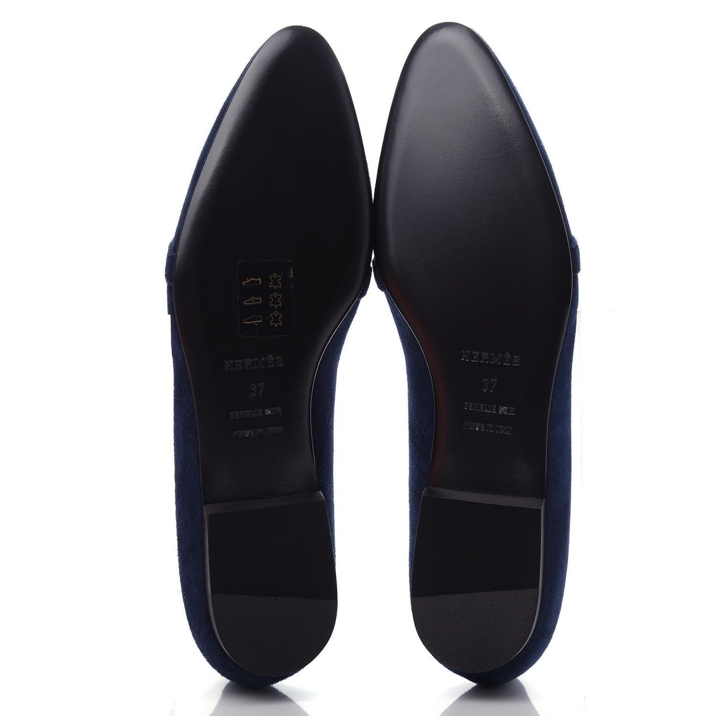 Velvet Goatskin Pegase Ballerina Flats 37 Marine