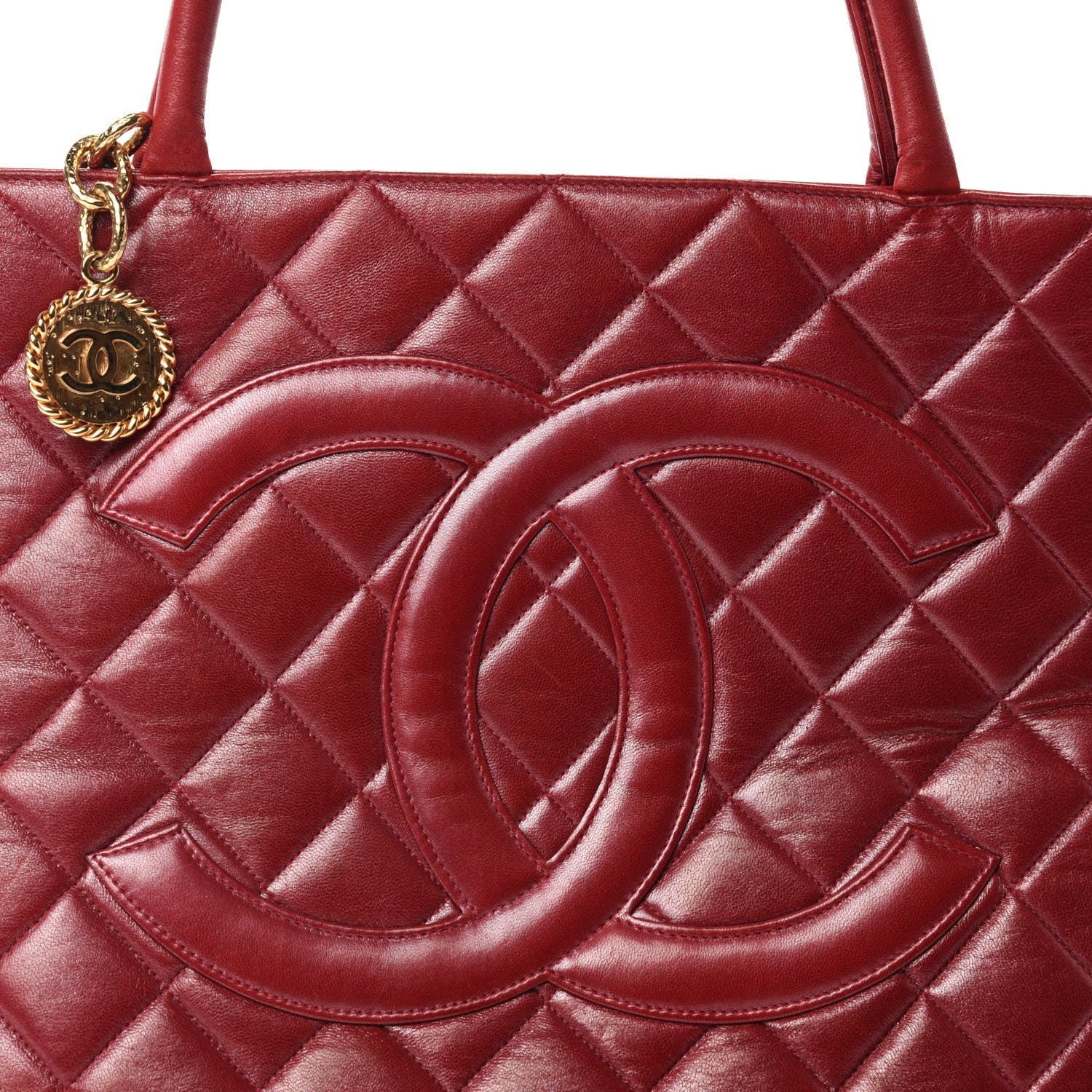 Chanel Lambskin Quilted Medallion Tote Red 12 of 12