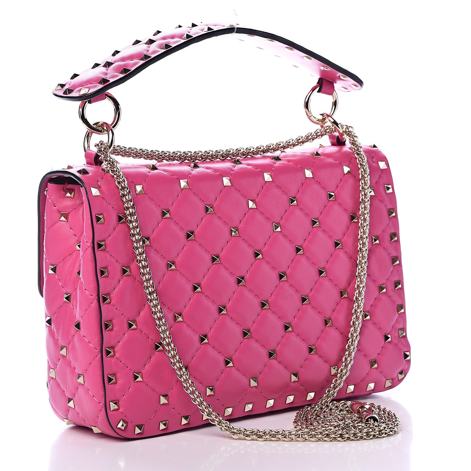 Valentino Garavani Nappa Medium Rockstud Spike Shoulder Bag Pink Orchid 3 of 12