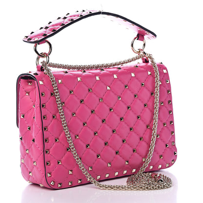 Valentino Garavani Nappa Medium Rockstud Spike Shoulder Bag Pink Orchid 3 of 12