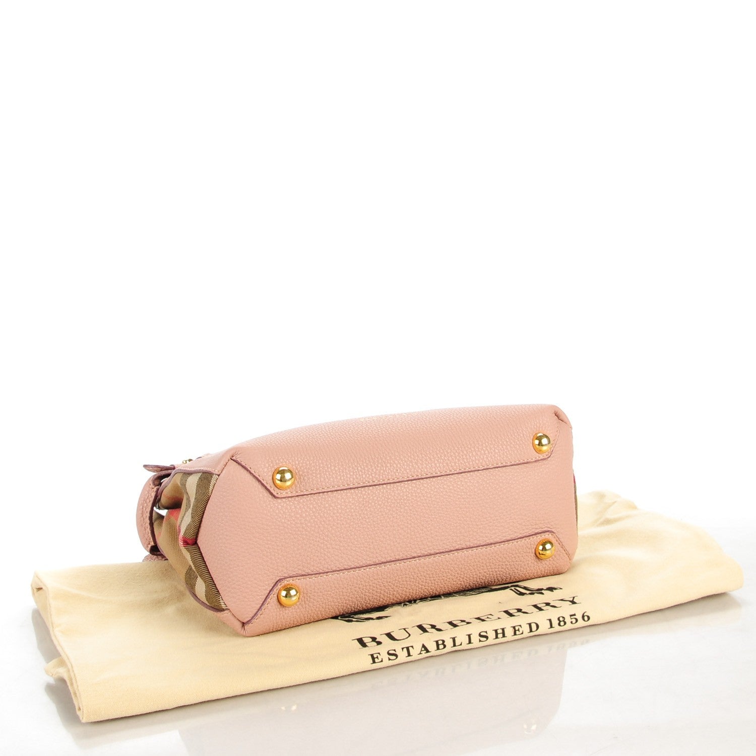 Burberry Grainy Calfskin House Check Small Banner Tote Pale Orchid 4 of 8